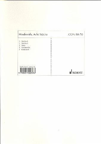 8 Stücke op.44,3 für 2 Violinen, Viola, Violoncello und Kontrabaß, Stimmensatz chorisch