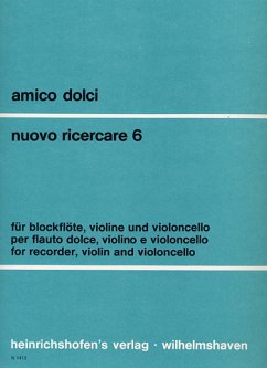 Cover Nuovo ricercare 6 (1974) für Blockflöte, Violine und Violoncello Partitur und 3 Stimmen