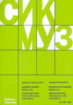 Cover Sonate D-Dur Transkription für Flöte solo