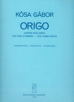 Cover Kósa Gábor Origo for three parts Mixed Chamber Trio