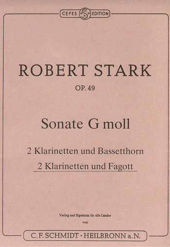 Sonate g-Moll op.49 für 2 Klarinetten und Fagott Partitur und Stimmen