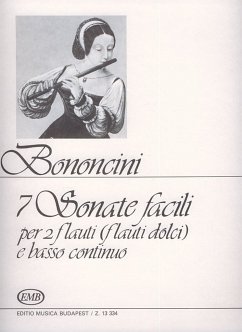 Cover 7 Sonate facili for 2 flutes (recorders) and Bc score and parts