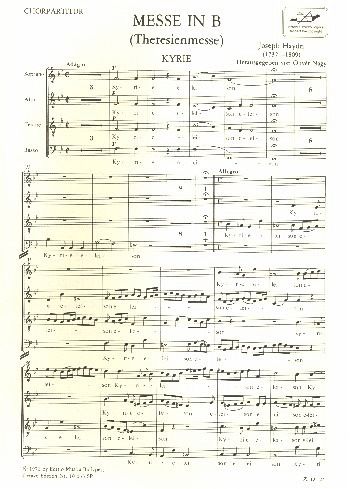 Messe in B Hob.XXII:12 für Soli, gem Chor und Orchester Chorpartitur Messe in B Hob.XXII:12 für Soli, gem Chor und Orchester Chorpartitur