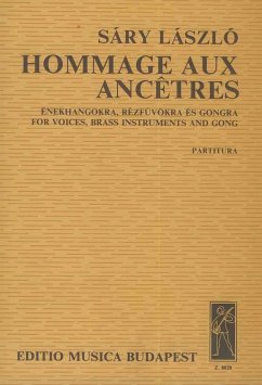 Cover Sáry László Hommage aux ancétres for six voices, six brass instruments and gong Chamber Music with Voice