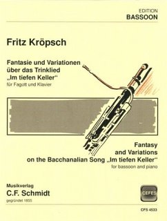 Fritz Kröpsch Fantasie über das Trinklied 'Im tiefen Keller' Fagott und Klavier Stimmen Cover Fritz Kröpsch Fantasie über das Trinklied 'Im tiefen Keller' Fagott und Klavier Stimmen