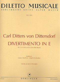 Cover Divertimento E-Dur für 2 Violinen und Violoncello Partitur und Stimmen