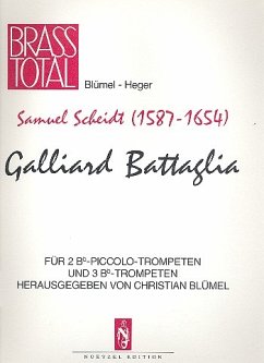 Cover Galliard battaglia für 2 Bb-Piccolo- Trompeten und 3 Bb-Trompeten Partitur und Piccolotrompetenpartitur