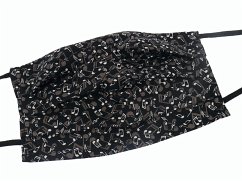 Cover Gesichtsmaske mit Musik Design 37 - Noten weiß auf schwarz 18,5 x 9,5 cm