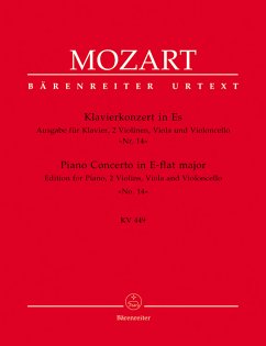 Konzert Es-Dur KV449 für Klavier und Orchester für Klavier und Streichquartett