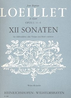 Cover 12 Sonaten op.4 Band 2 (Nr.4-6) für Altblockflöte und Bc