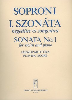 Cover Soproni József Sonata No. 1 Violin and Piano