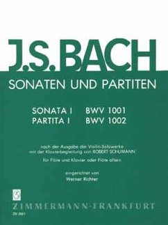 Cover Sonaten und Partiten Band 1 BWV1001-1002 für Floete und Klavier oder Flöte allein