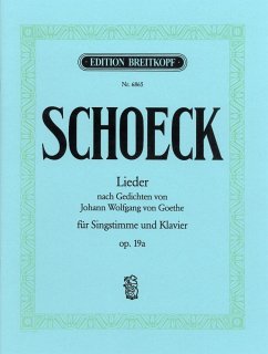 Cover Lieder nach Gedichten von Goethe op.19a für Singstimme (As-A'') und Klavier