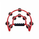 Red Double Row Cutaway Tambourine