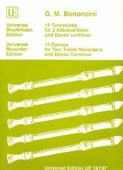 Cover 15 Tanzstücke für 2 Altblockflöten und bc
