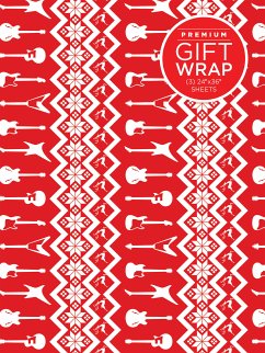 Cover Wrapping Paper - Red & White Holiday Guitar Theme