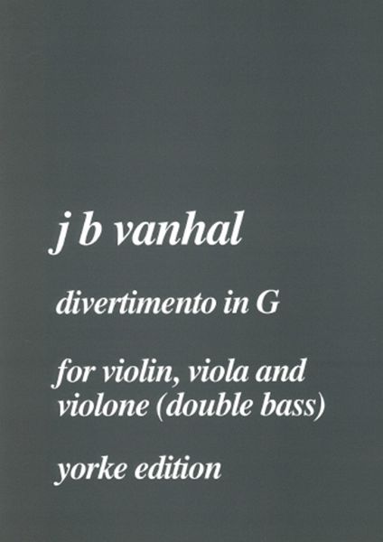 Divertimento in g major for violin, viola and violone (double bass) Score and parts