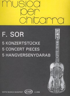 Cover Sor, Fernendo 5 Concert Pieces for Guitar Guitar
