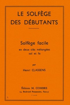 Cover CLASSENS Henri Solfčge des débutants - clés de sol et fa formation musicale Partition