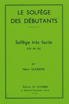 Cover CLASSENS Henri Solfčge des débutants - clé de fa formation musicale Partition