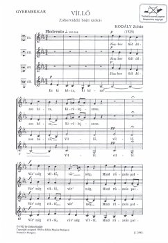 Cover Kodály Zoltán Villö - The Straw Guy Upper Voices