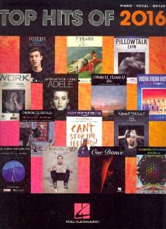 Cover Top Hits of 2016 Songbook piano/vocal/guitar