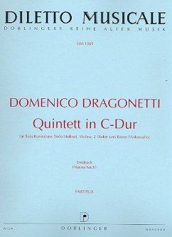 Quintett C-Dur für Kontrabass (Violine), Violine, 2 Violen und Bass (Violoncello) Partitur