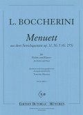 Menuett aus dem Streichquintett op 11, Nr. 5 G275 für Violine und Klavier