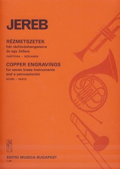 Cover Jereb Ervin Copper Engravings for 7 brass instruments and a percussionist Brass Septet