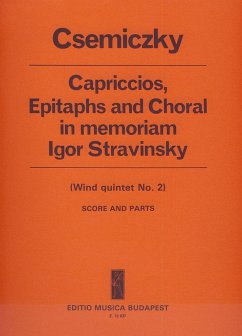 Cover Csemiczky Miklós Capriccios, Epitaphs and Choral in memoriam I. Stravinsky, for wind quintet Wind Quintets