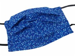 Cover Gesichtsmaske mit Musik Design 38 - Noten weiß auf blau 18,5 x 9,5 cm