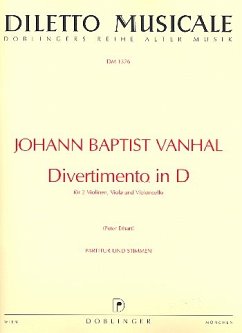 Divertimento D-Dur für 2 Violinen, Viola und Violoncello Partitur und Stimmen