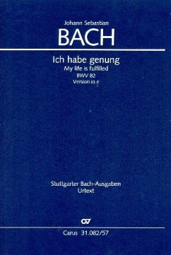 Ich habe genung (Version in e) Kantate Nr.82 BWV82 Studienpartitur (dt/en)