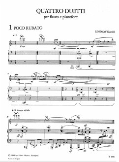 Cover Lendvay Kamilló Quattro duetti Flute and Piano