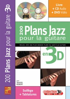 Cover Yannick Robert, 200 Plans Jazz Guitare 3D Gitarre Buch + CD + CD-ROM