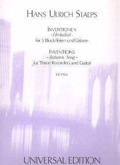 Cover Herbstlied für 3 Blockflöten (SAT) und Gitarre Partitur und Stimmen