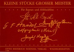 Cover Kleine Stücke großer Meister für 2 Blockflöten (SA) Spielpartitur