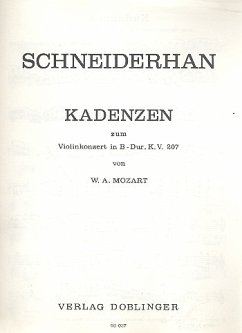Cover Kadenzen zum Violinkonzert B-Dur KV207 Schneiderhan, Wolfgang, bearb.