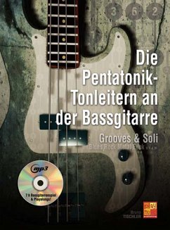 Cover Bruno Tischler, Die Pentatonik-Tonleitern an der Bassgitarre Bass Guitar Buch + CD
