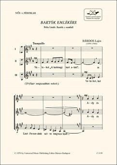 Cover Bárdos Lajos Bartók emlékére Upper Voices