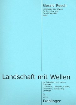 Landschaft mit Wellen für Akkordeon, Klarinette, Trompete, Violine, Violoncello und Schlagzeug, Stimmen