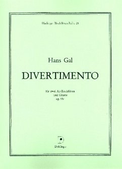 Cover Divertimento op.86c für 2 Altblockflöten, und Gitarre Partitu rund Stimmen