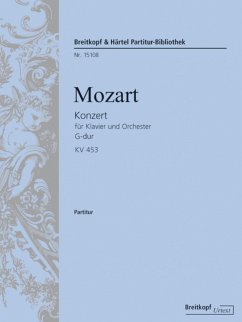 Cover Konzert G-Dur KV453 für Klavier und Orchester Partitur