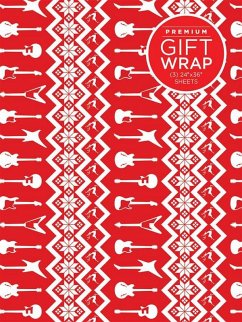 Wrapping Paper - Red & White Holiday Guitar Theme Geschenkpapier