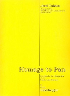 Cover Homage to Pan für 4 Klarinetten Partitur + 4 Stimmen