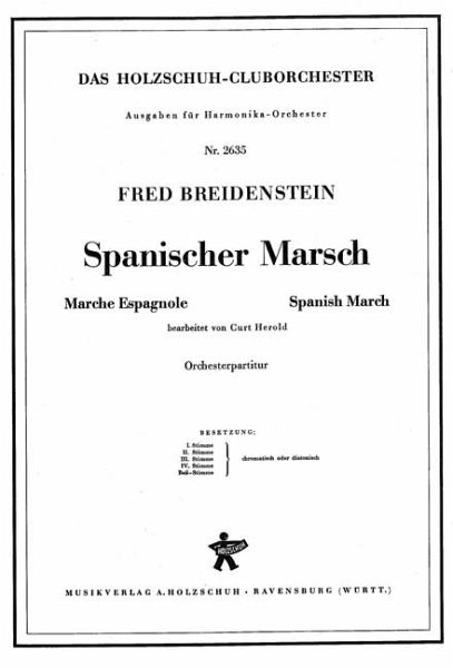 Spanischer Marsch für Akkordeonorchester Partitur