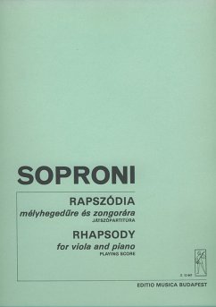 Cover Soproni József Rhapsody Viola and piano