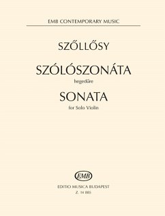 Cover Andrßs Szillosy Sonata for Solo Violin (1947) Violin