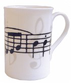 Mug Music Notes White Grey