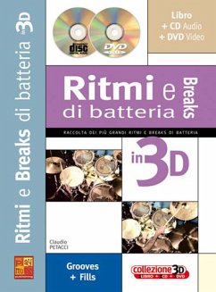 Cover Claudio Petacci, Ritmi e Breaks alla Batteria in 3D Schlagzeug Buch + CD + CD-ROM